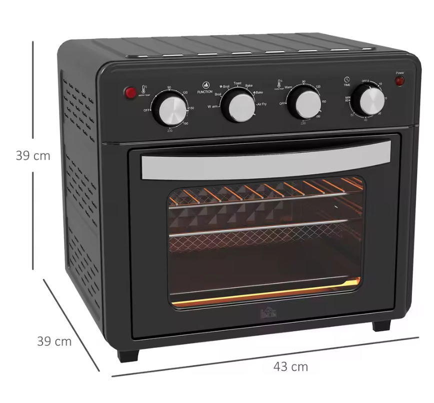 Multifunctionele Tafel Oven 30L – Elektrische Heteluchtoven met 7 Functies, Timer en Instelbare Temperatuur
