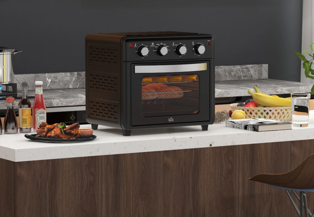 Multifunctionele Tafel Oven 30L – Elektrische Heteluchtoven met 7 Functies, Timer en Instelbare Temperatuur