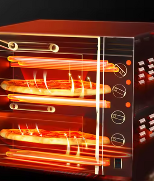 Dubbele Elektrische Pizza Oven 14 inch – RVS Tafelmodel met Pizzastenen, Timer en Instelbare Temperatuur