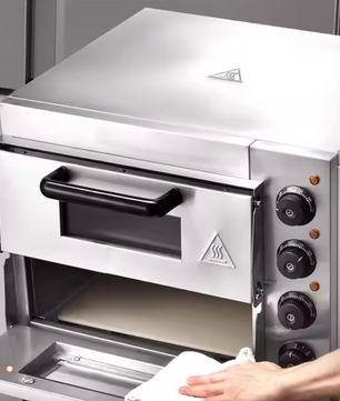 Dubbele Elektrische Pizza Oven 14 inch – RVS Tafelmodel met Pizzastenen, Timer en Instelbare Temperatuur