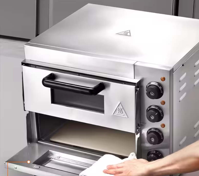 Dubbele Elektrische Pizza Oven 14 inch – RVS Tafelmodel met Pizzastenen, Timer en Instelbare Temperatuur