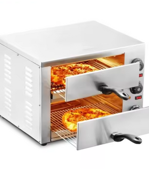 Elektrische Pizza Oven 12 inch – RVS Tafelmodel met Timer en Instelbare Temperatuur voor Thuis en Horeca