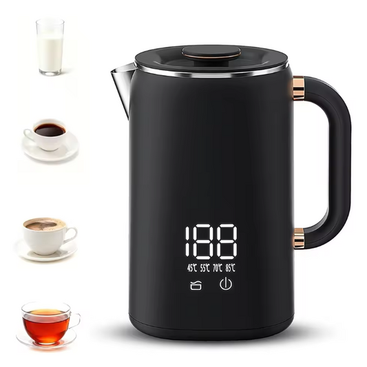 Elektrische Waterkoker 1.7L – 1500W met Temperatuurregeling, Warmhoudfunctie en Digitaal Display