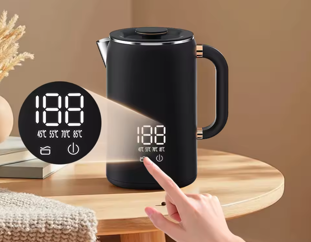 Elektrische Waterkoker 1.7L – 1500W met Temperatuurregeling, Warmhoudfunctie en Digitaal Display