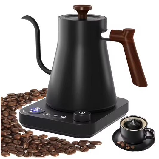 Elektrische Gooseneck Waterkoker 900ml – Precisie Schenktuit met Temperatuurregeling voor Koffie en Thee