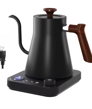 Elektrische Gooseneck Waterkoker 900ml – Precisie Schenktuit met Temperatuurregeling voor Koffie en Thee