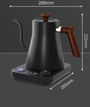 Elektrische Gooseneck Waterkoker 900ml – Precisie Schenktuit met Temperatuurregeling voor Koffie en Thee