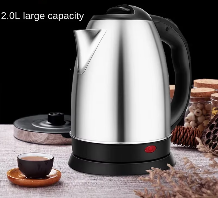 Elektrische Waterkoker 2.0L – RVS Kettle met Afneembare Basis en Snelle Verwarming