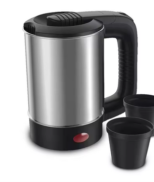 Mini Elektrische Waterkoker 0.5L – RVS Reis Kettle 1000W Compact en Draagbaar