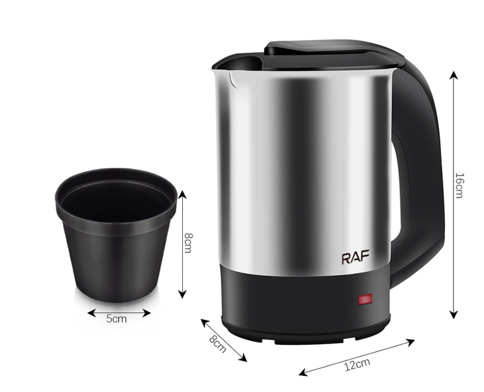 Mini Elektrische Waterkoker 0.5L – RVS Reis Kettle 1000W Compact en Draagbaar