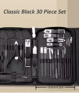 Manicure Pedicure Set 30-delig – RVS Nagelverzorging Kit met Etui