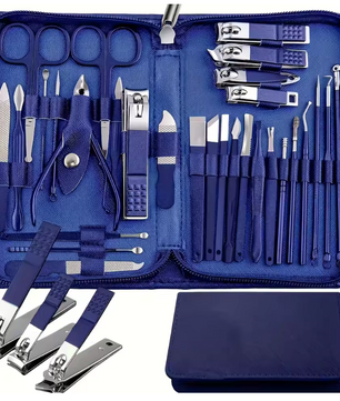 Manicure Pedicure Set 30-delig – RVS Nagelverzorging Kit met Etui