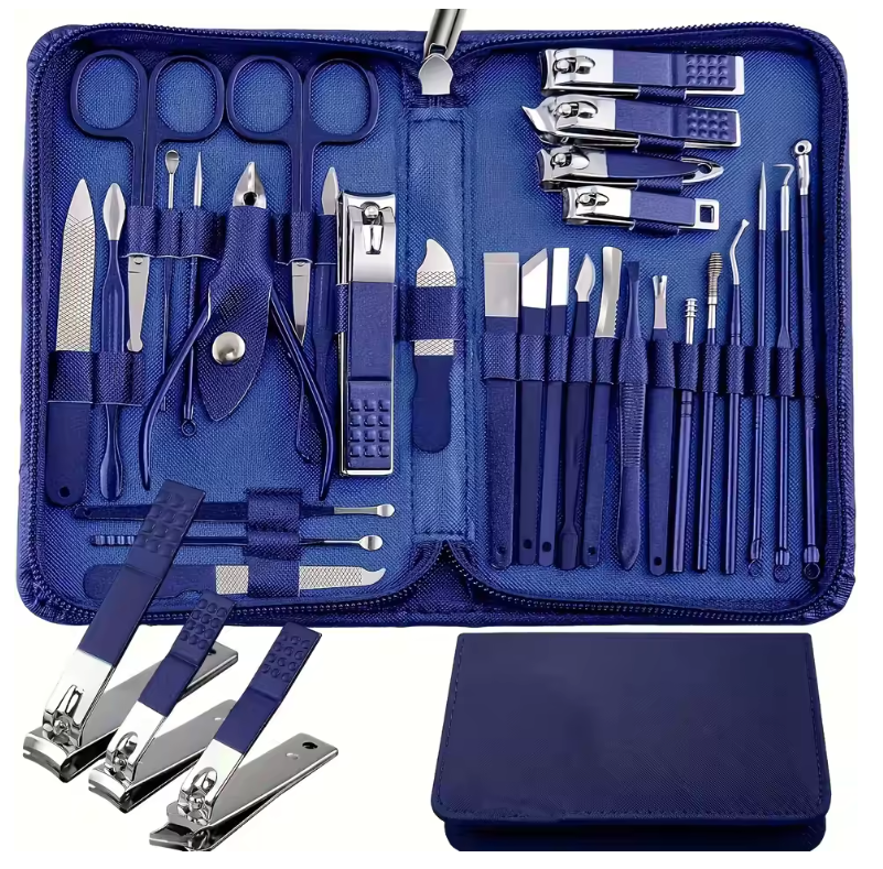 Manicure Pedicure Set 30-delig – RVS Nagelverzorging Kit met Etui