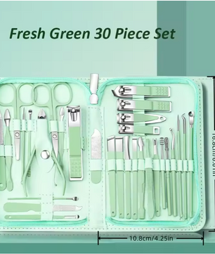 Manicure Pedicure Set 30-delig – RVS Nagelverzorging Kit met Etui