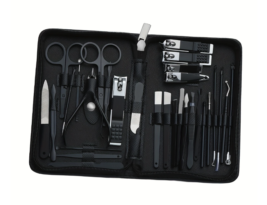 Manicure Pedicure Set 30-delig – RVS Nagelverzorging Kit met Etui