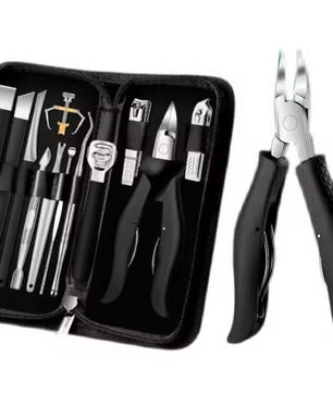 12-delige Manicure- en Pedicureset – Professionele Nagelverzorging met Precisie-instrumenten