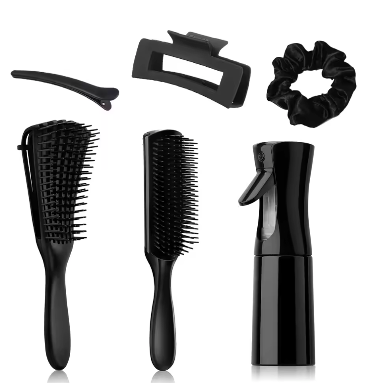 12-delige Haarverzorgingsset – Ontklitborstels, Sprayfles 200 ml, Kam en Hoofdhuid Massageborstel