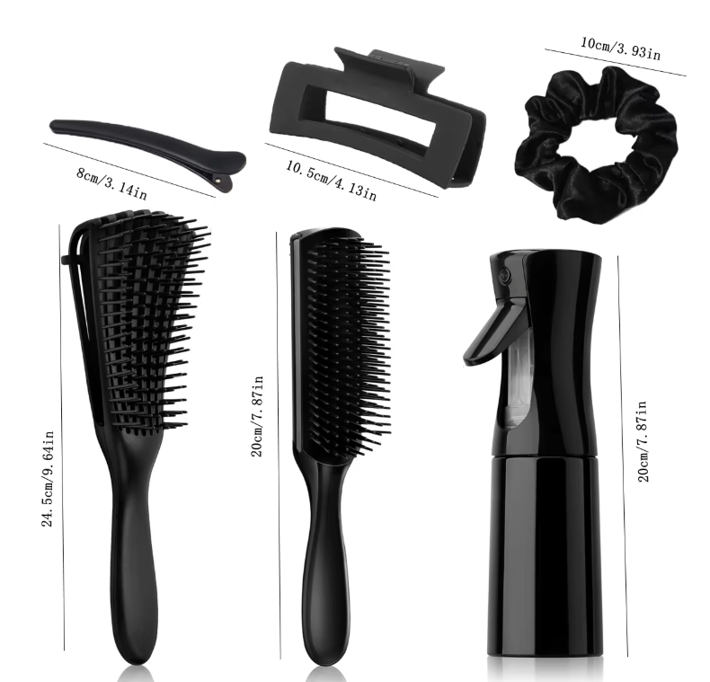 12-delige Haarverzorgingsset – Ontklitborstels, Sprayfles 200 ml, Kam en Hoofdhuid Massageborstel