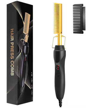 2-in-1 Stijlkam – Elektrische Hot Comb voor Haar en Baard met Instelbare Temperatuur