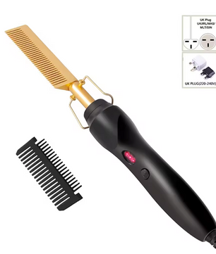 2-in-1 Stijlkam – Elektrische Hot Comb voor Haar en Baard met Instelbare Temperatuur