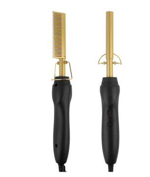 2-in-1 Stijlkam – Elektrische Hot Comb voor Haar en Baard met Instelbare Temperatuur