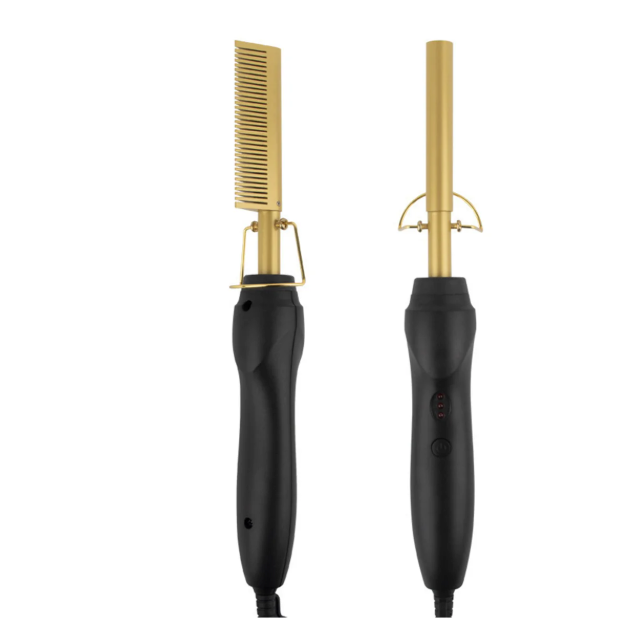 2-in-1 Stijlkam – Elektrische Hot Comb voor Haar en Baard met Instelbare Temperatuur