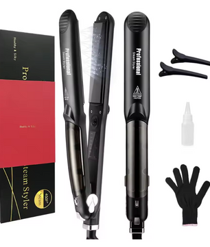 Stoom Stijltang – Keramische 2-in-1 Hair Straightener en Krultang met Snelle Opwarming