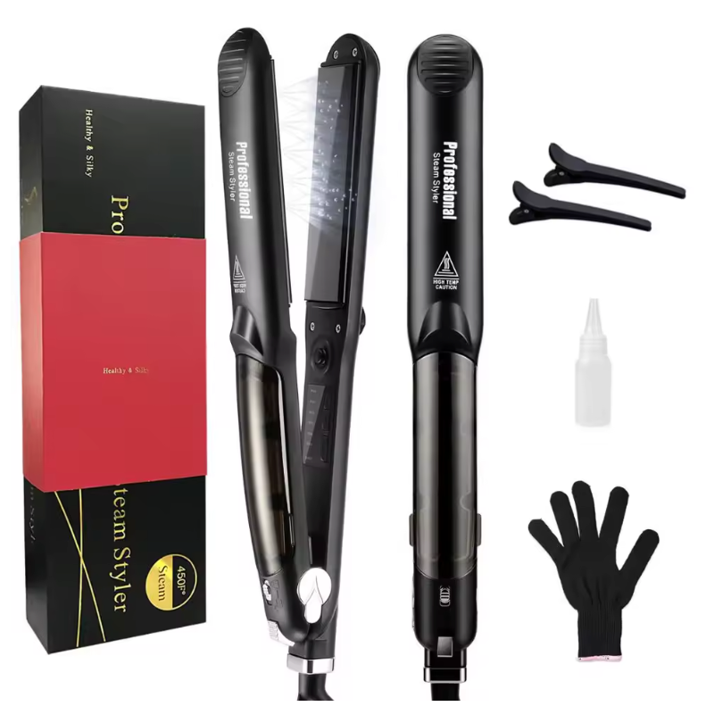 Stoom Stijltang – Keramische 2-in-1 Hair Straightener en Krultang met Snelle Opwarming