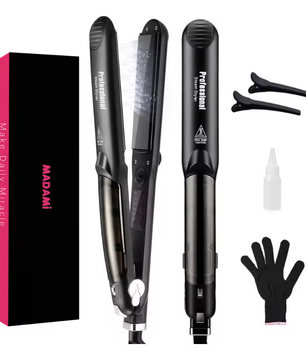 Stoom Stijltang – Keramische 2-in-1 Hair Straightener en Krultang met Snelle Opwarming