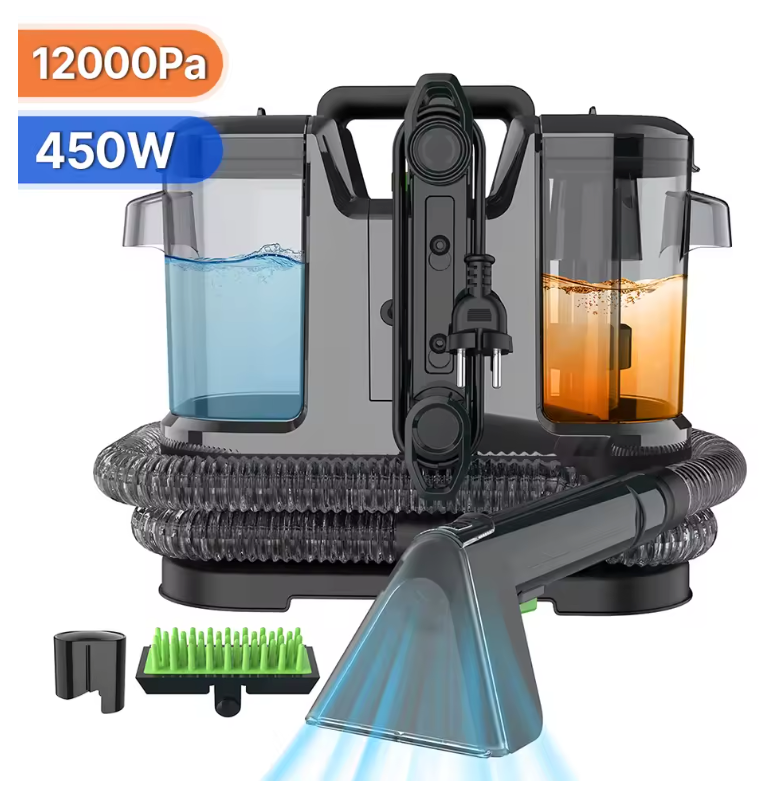 Vlekkenreiniger 750W – Handheld Tapijt- en Bankreiniger met Spray en Zuigfunctie