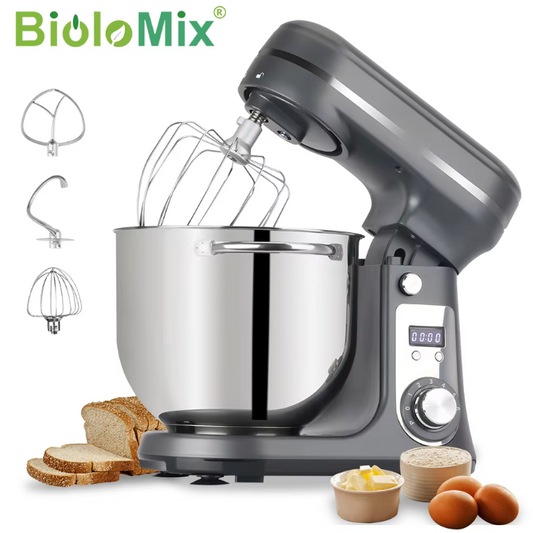Keukenmachine 6L – 1200W Stand Mixer met 6 Snelheden en RVS Mengkom