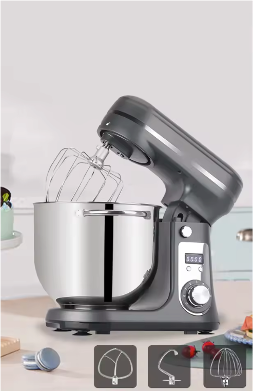 Keukenmachine 6L – 1200W Stand Mixer met 6 Snelheden en RVS Mengkom