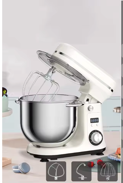 Keukenmachine 6L – 1200W Stand Mixer met 6 Snelheden en RVS Mengkom