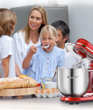 Keukenmachine 6L – 1200W Stand Mixer met 6 Snelheden en RVS Mengkom
