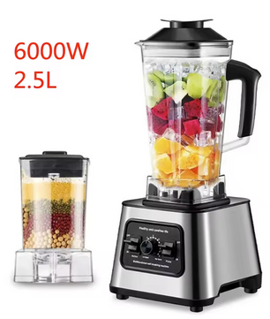 Blender 2.5L – 6000W Krachtige Smoothie Maker en Mixer voor IJs, Fruit en Noten