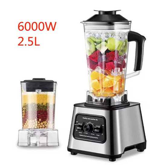 Blender 2.5L – 6000W Krachtige Smoothie Maker en Mixer voor IJs, Fruit en Noten