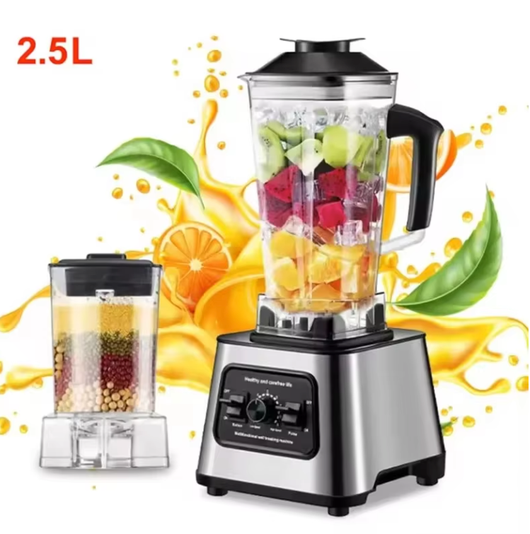 Blender 2.5L – 6000W Krachtige Smoothie Maker en Mixer voor IJs, Fruit en Noten