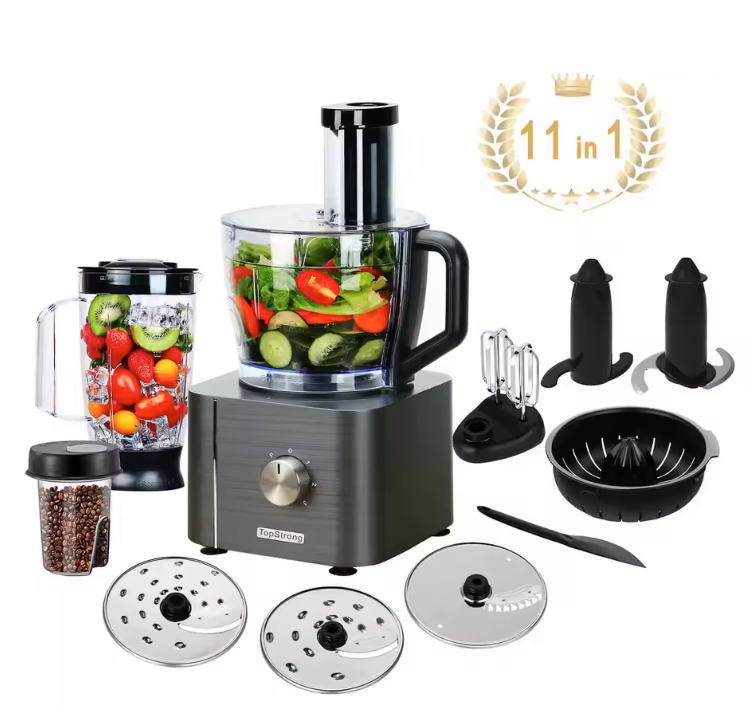 Multifunctionele Keukenmachine 11-in-1 – 1100W Food Processor met Blender en 3 Snelheden