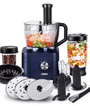 Multifunctionele Keukenmachine 11-in-1 – 1100W Food Processor met Blender en 3 Snelheden