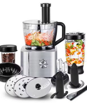 Multifunctionele Keukenmachine 11-in-1 – 1100W Food Processor met Blender en 3 Snelheden