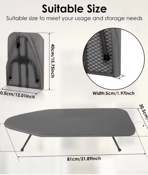 Tafel Strijkplank – Opvouwbaar Compact Model met Hittebestendige Bekleding