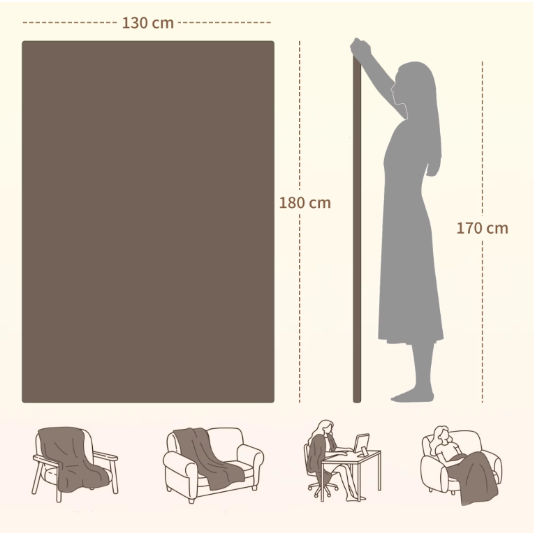 Elektrische Deken 180×130 cm – 10 Warmtestanden met Timer en LED Display