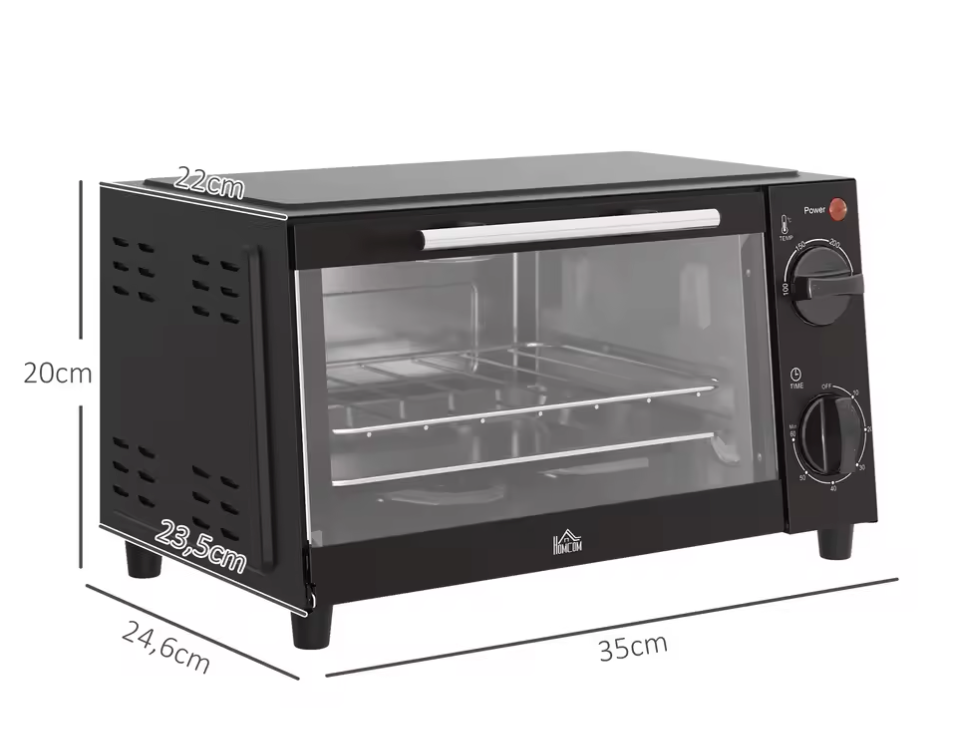 Mini Oven 9L – Compacte Elektrische Oven met Timer en Temperatuurregeling