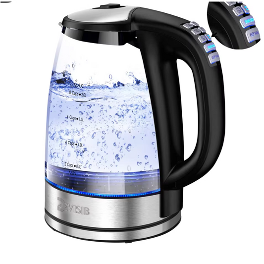 Elektrische Glazen Waterkoker met Temperatuurregeling en Warmhoudfunctie – 2200W Snelkoker, 2.0L Capaciteit