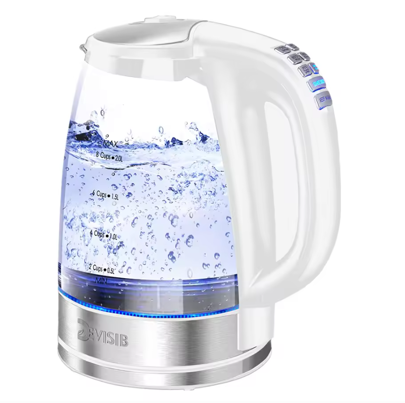 Elektrische Glazen Waterkoker met Temperatuurregeling en Warmhoudfunctie – 2200W Snelkoker, 2.0L Capaciteit