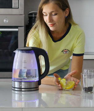 Elektrische Glazen Waterkoker met Temperatuurregeling en Warmhoudfunctie – 2200W Snelkoker, 2.0L Capaciteit