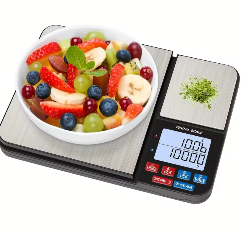 Digitale Keukenweegschaal met Dubbel Platform – 0.01g Nauwkeurig, 5kg Capaciteit