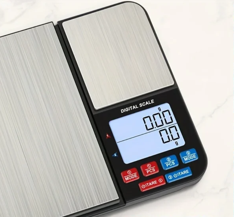 Digitale Keukenweegschaal met Dubbel Platform – 0.01g Nauwkeurig, 5kg Capaciteit