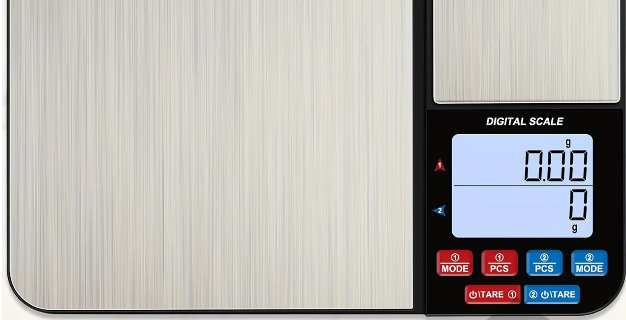 Digitale Keukenweegschaal met Dubbel Platform – 0.01g Nauwkeurig, 5kg Capaciteit