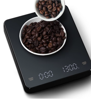Digitale Koffieweegschaal met Timer – 0.1g Nauwkeurig, LED Display, 3kg Capaciteit
